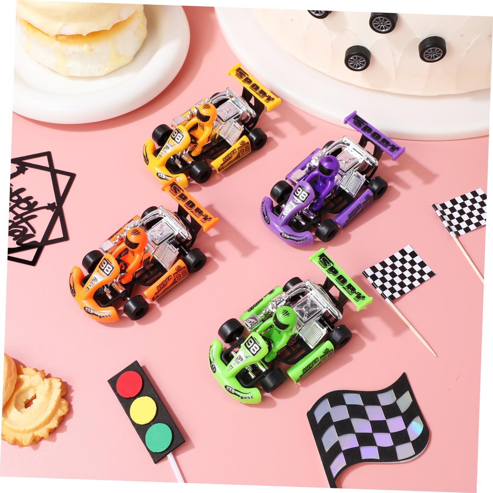 Decorazioni Torta Auto da Corsa 23 Pezzi in Carta per Compleanno Ragazzi