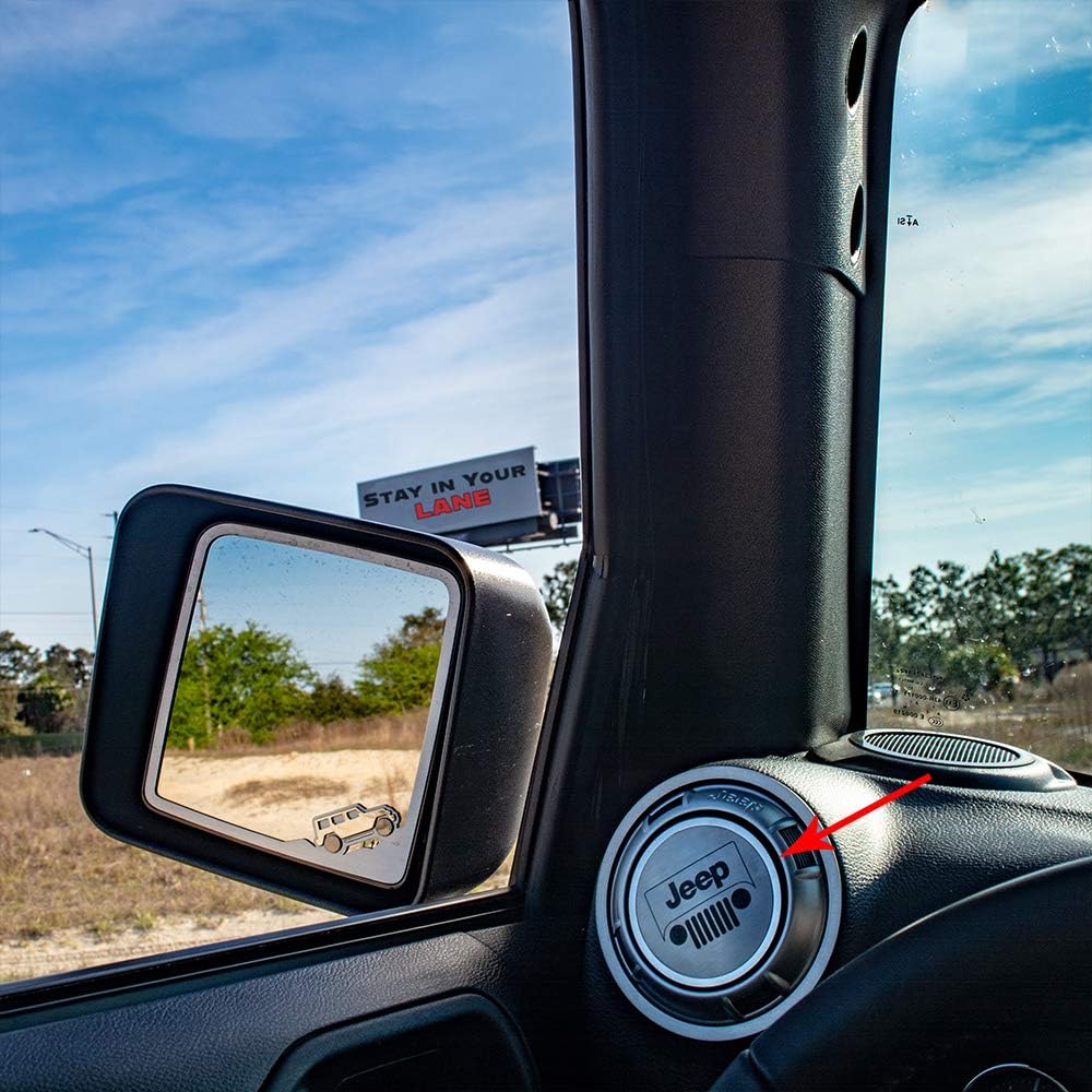 Air Vent Interior Trim Plates 4Pc Jeep Etched, Stainless Steel | Jeep Wrangler JK 2007-2018 & JL 2018-2023,JEEP