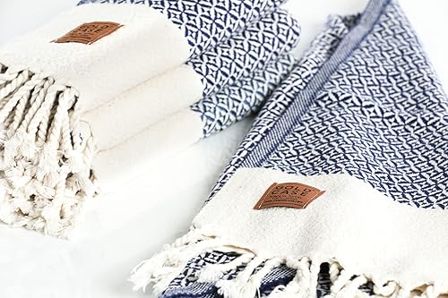 Miniatura 8 de GOLD CASE HOME COLLECTION Aphrodite - Juego de 4 toallas de mano turcas originales, 20 x 40 pulgadas, 100 % algodón, toallas decorativas para baño,