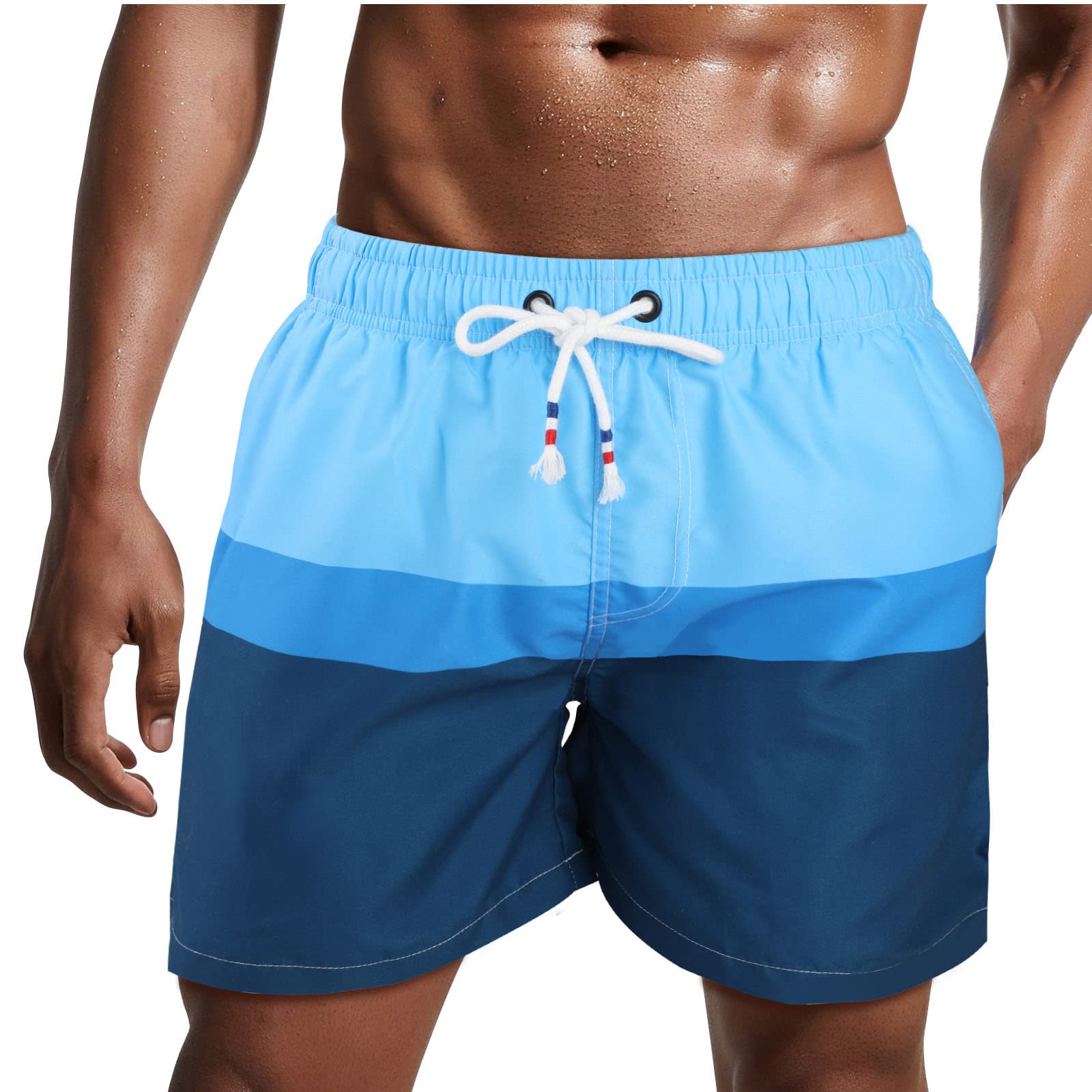 Danfiki Pantaloncini Costume da Bagno Uomo Asciugatura Veloce Calzoncini da Beach Costume da Bagno Fodera Rete con Taschino e Coulisse Trunks