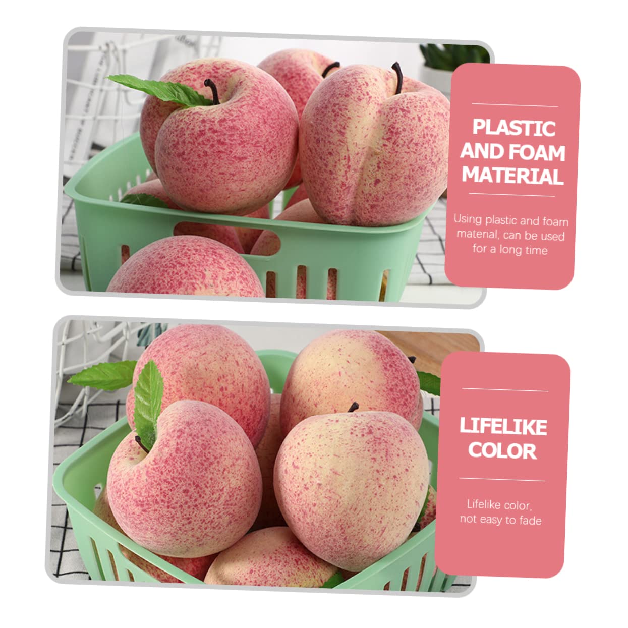 MAGICLULU 3 Set Di Decorazioni Di Pesche Artificiali Realistiche Frutta Decorativa Per Centrotavola Per Feste in Cucina 10 Pezzi * 3
