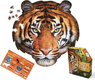 Madd Capp Puzzles - I AM Tiger - 550 Pieces - Animal Shapes Jigsaw Puzzle