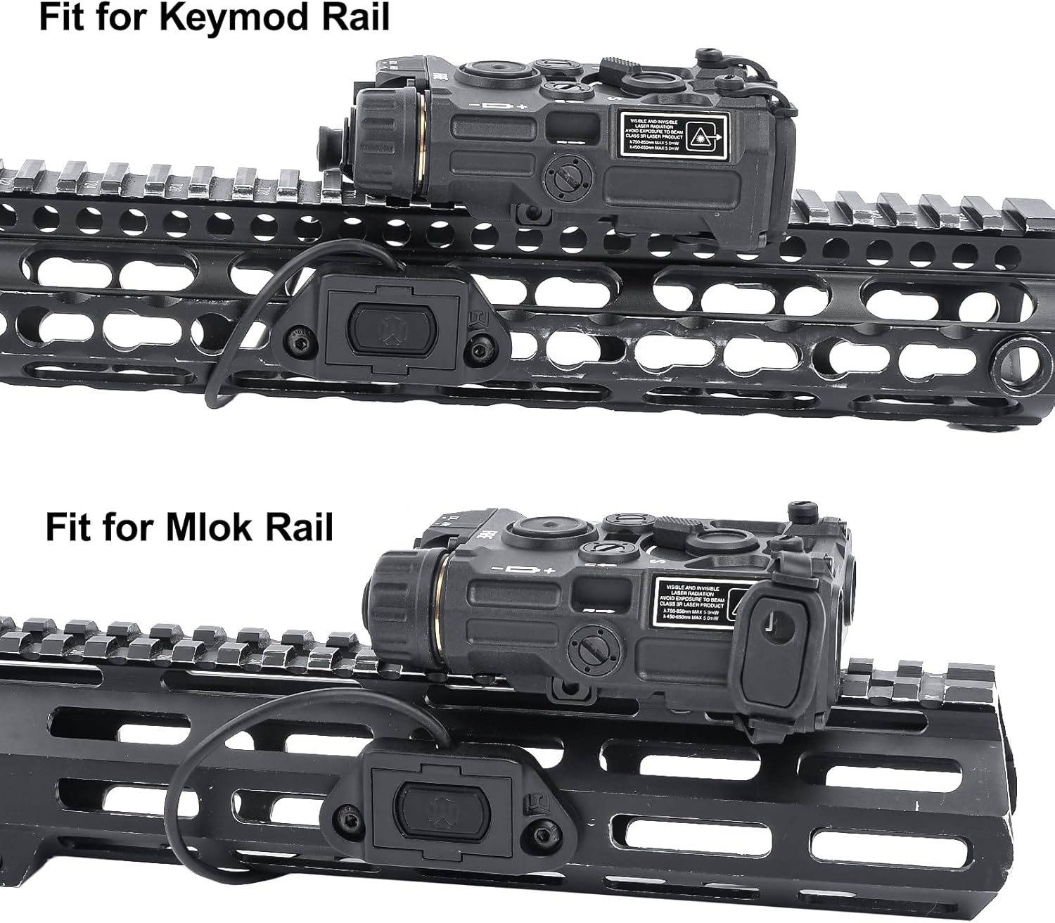 NOBUHIRO Crane Plug Remote Pressure Switch, Tactical Weapon Light Switch for DBAL/NGAL / PEQ15, Applicable to 20mm Picatinny Rail, with Mount Kit for Mlok/Keymod Rails