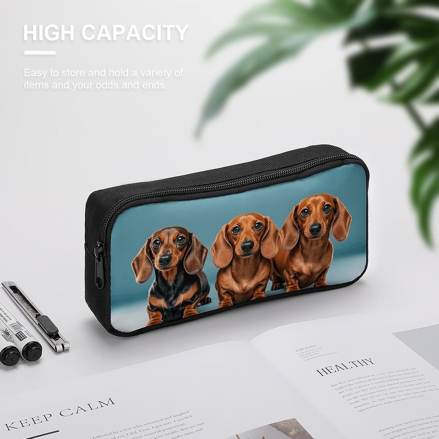 Lightweight Dachshunds Pen Pouch with Metal Zipper image 4