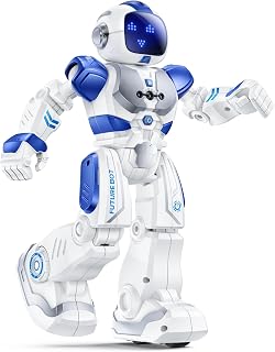 Ruko 6088 Programmable Robot Toy: Gesture, Remote & APP Control, Interactive LED Faces, Q&A Games for Kids 3-6, Blue