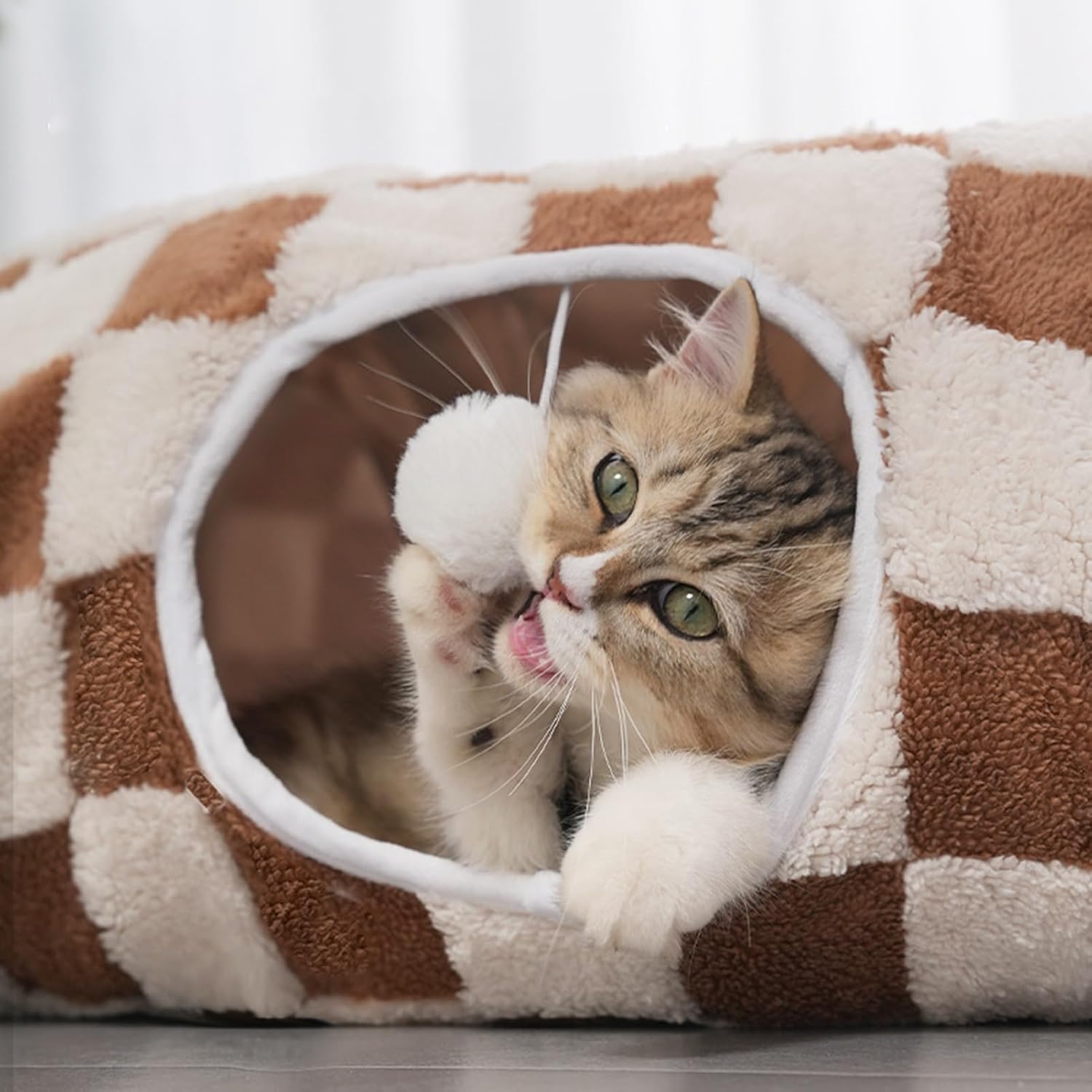 Cat Bed Tunnel, Detachable Nest Pet Supplies, Pet Cave Play Tunnel Toy, for Sleeping Kitten Puppy Small Animal Dog Indoor Bedroom Living Room Balcony Apartment Dormitory Winter