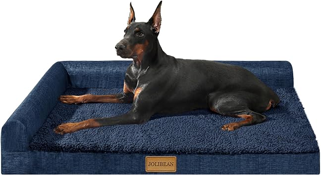Orthopedic Large Dog Bed Washable Pet Sofa Bed 106X71cm Navy Blue
