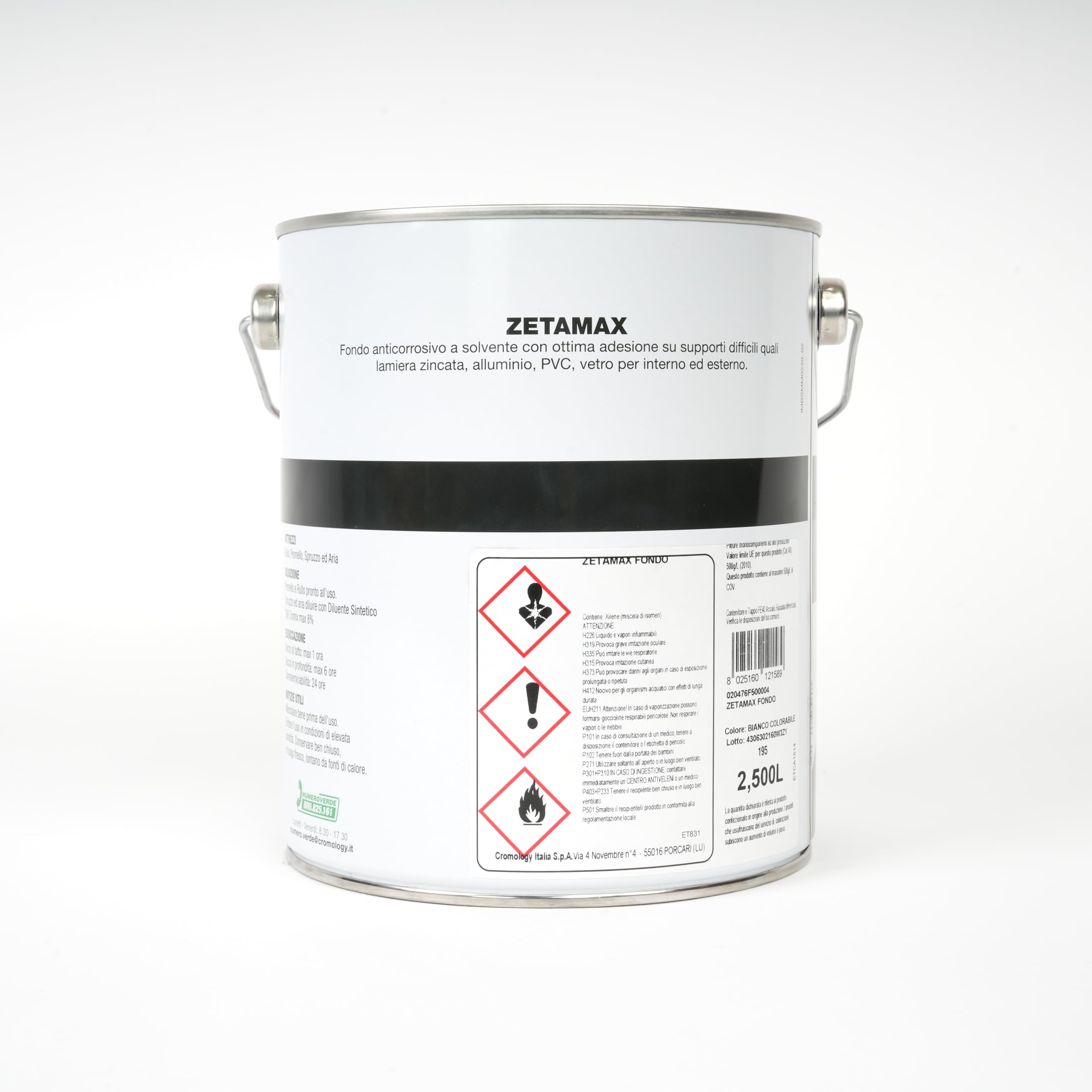 MAXMEYER Fondo antiruggine Zetamax Bianco 2,5 L