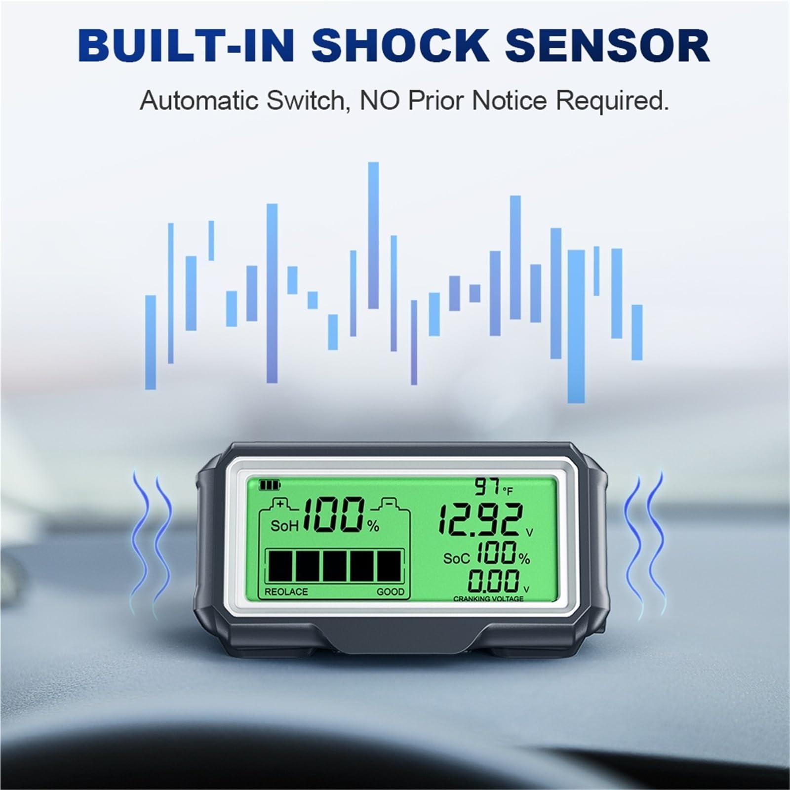 Batterietester, 12V Auto Batterie Kapazität Tester Monitor LED Display Wasserdicht SOH SOC Batterie Gesundheit Analyzer Auto Tester Werkzeuge