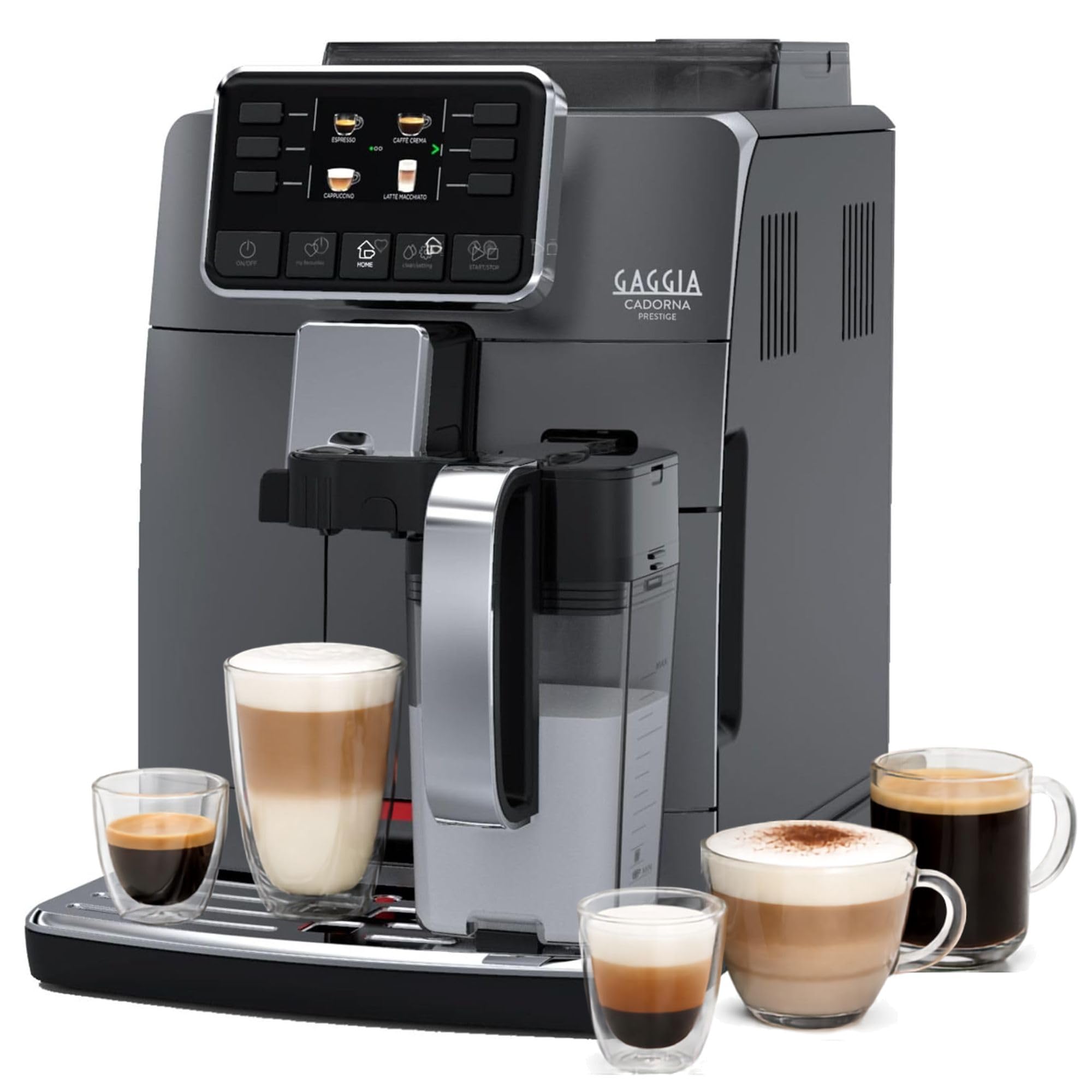 Gaggia Cadorna Prestige Super-Automatic Espresso Machine, Medium, 60.8 fl.oz. Anthracite