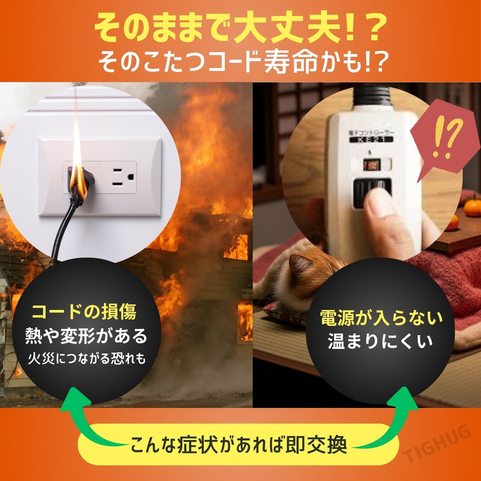 Amazon.co.jp: 純正品 こたつ 3ピン専用電源コード 3m BC-KE21D-A