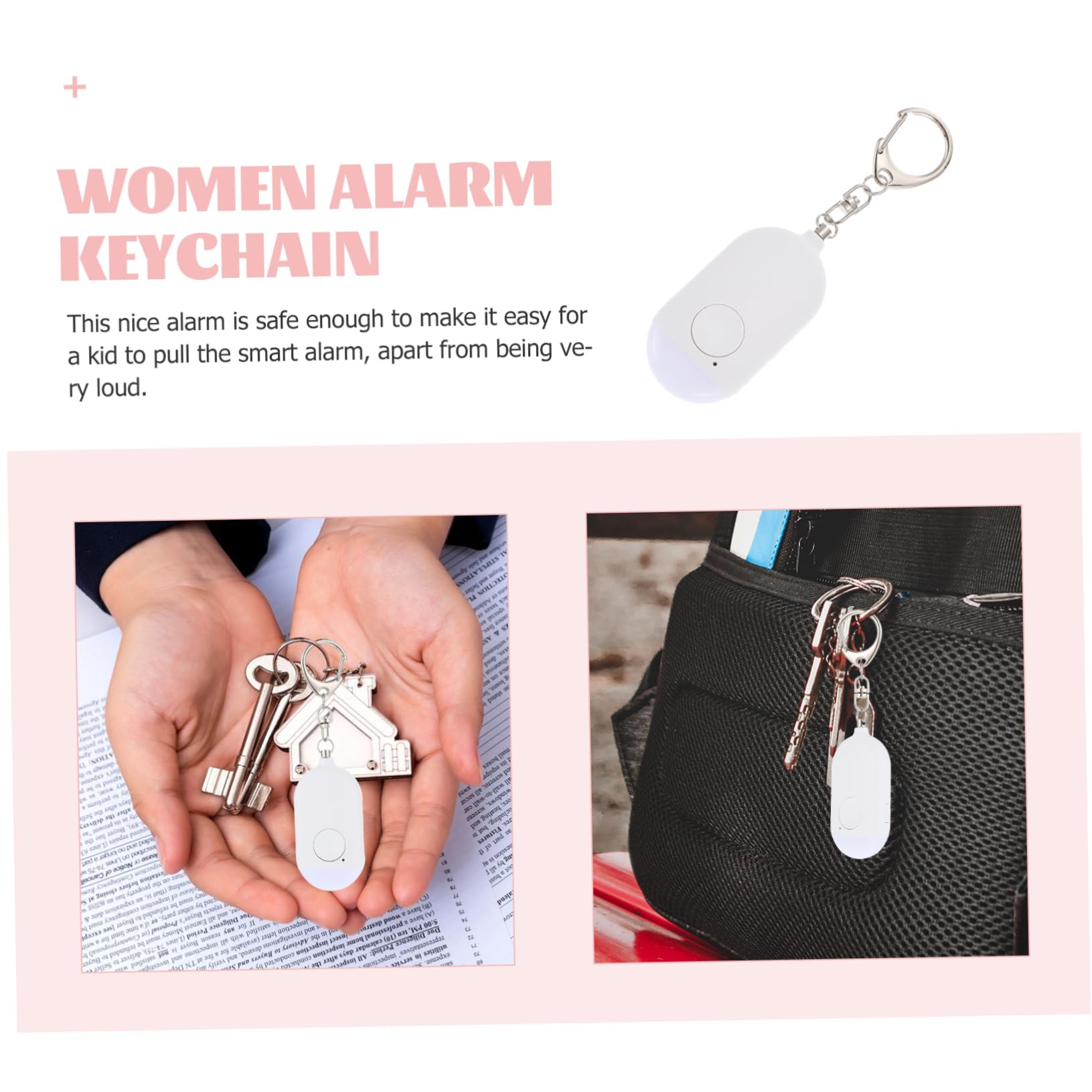 UPKOCH 2sets Allarme Personale Portatile Con Torcia Led Ricaricabile Sicurezza Per Donne e Anziani Facile Da Utilizzare Per Attività Outdoor e Situazioni Di Emergenza