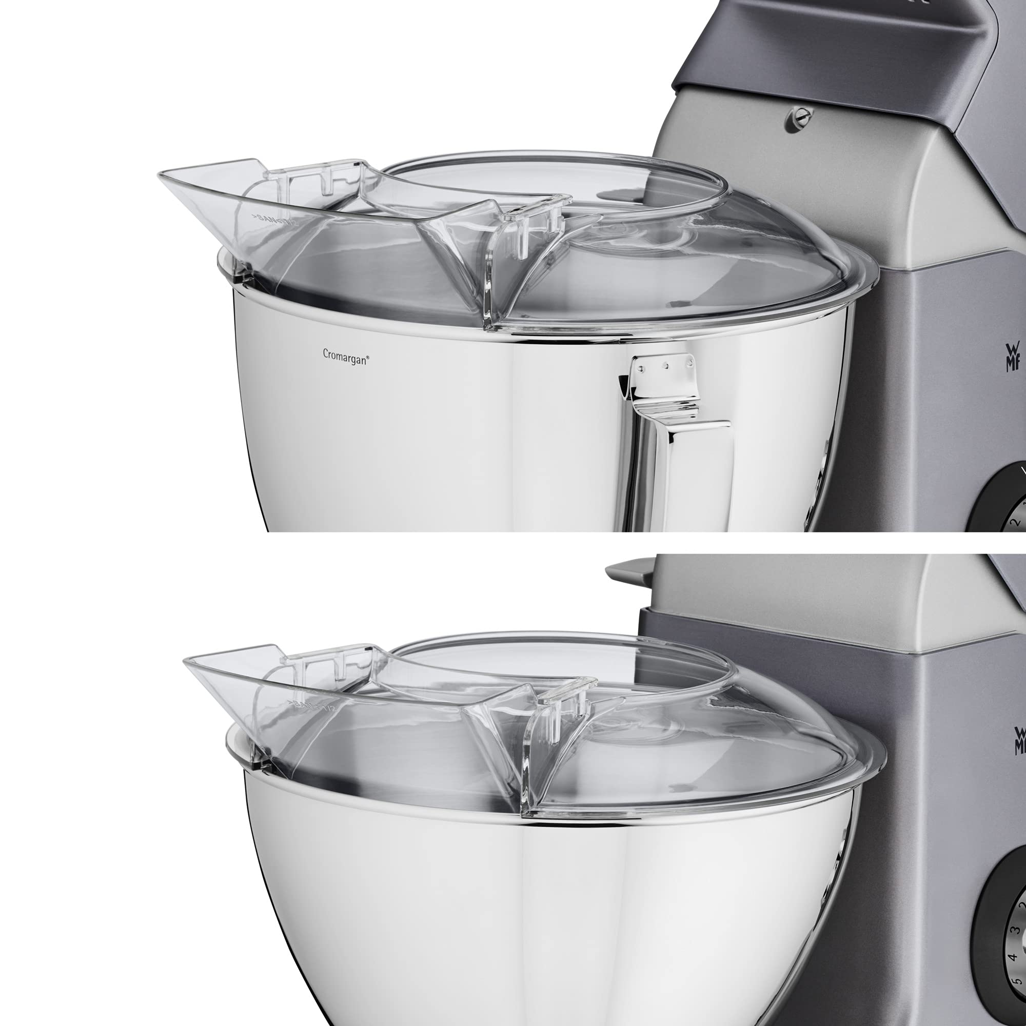 WMF Profi Plus miska do mieszania 3,6 l do robota kuchennego WMF Profi Plus, Cromargan wysoki połysk, oszczędność miejsca, metaliczna