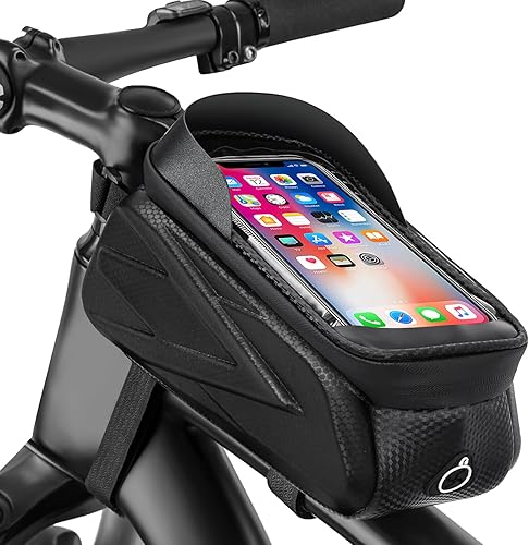 SIEBERTOD Bolsa de marco frontal para teléfono de bicicletabicicleta, soporte para teléfono de bicicleta, bolsas de bicicleta para bicicletas, nunca
