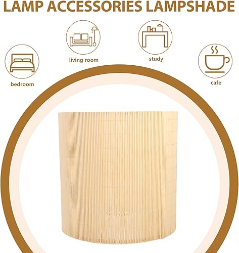 Miniatura 5 de Pantallas de lámpara para lámparas de pie, pantalla de ratán, pantalla de pie, cubierta de lámpara rústica, pantalla de lámpara de repuesto para