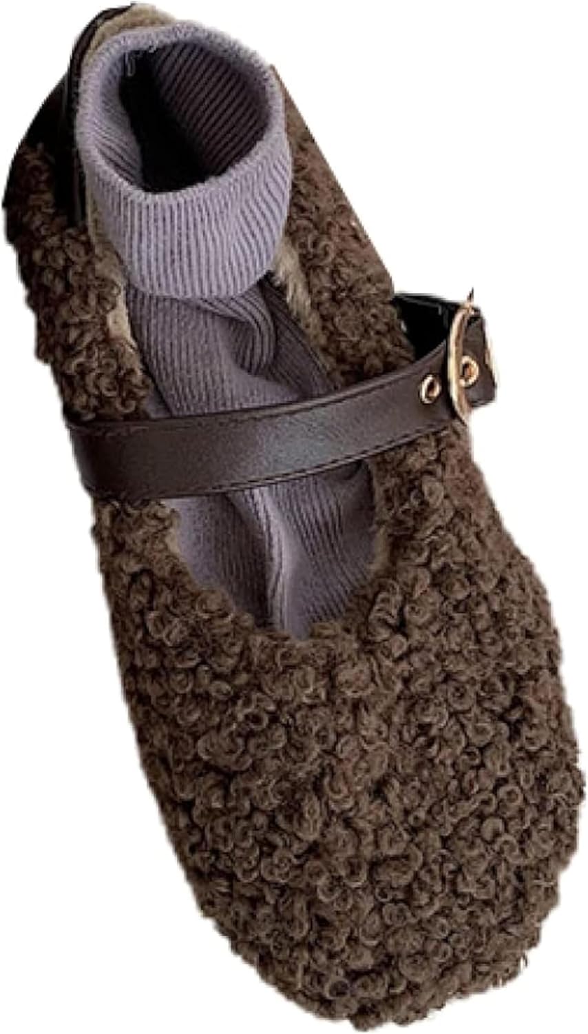 Mary Jane Girls' Shoes Cute Ankle Strap Comfortable Warm Lining Lightweight Full Flat Shoes