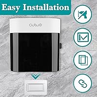 Vista 2 de Linkidea Soporte para cepillos de dientes con 2 exprimidores de pasta de dientes, colgador de cepillo de plástico de 4 ranuras para ducha, baño