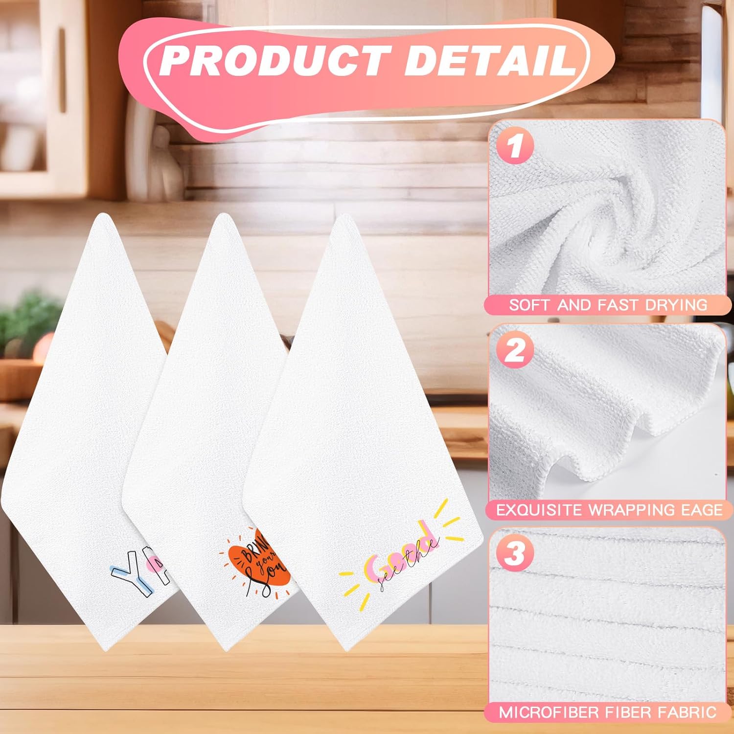 15 Piece Sublimation Blanket 16 x 24 Inch DIY Microfiber Dish Towels for Kitchen Cleaning