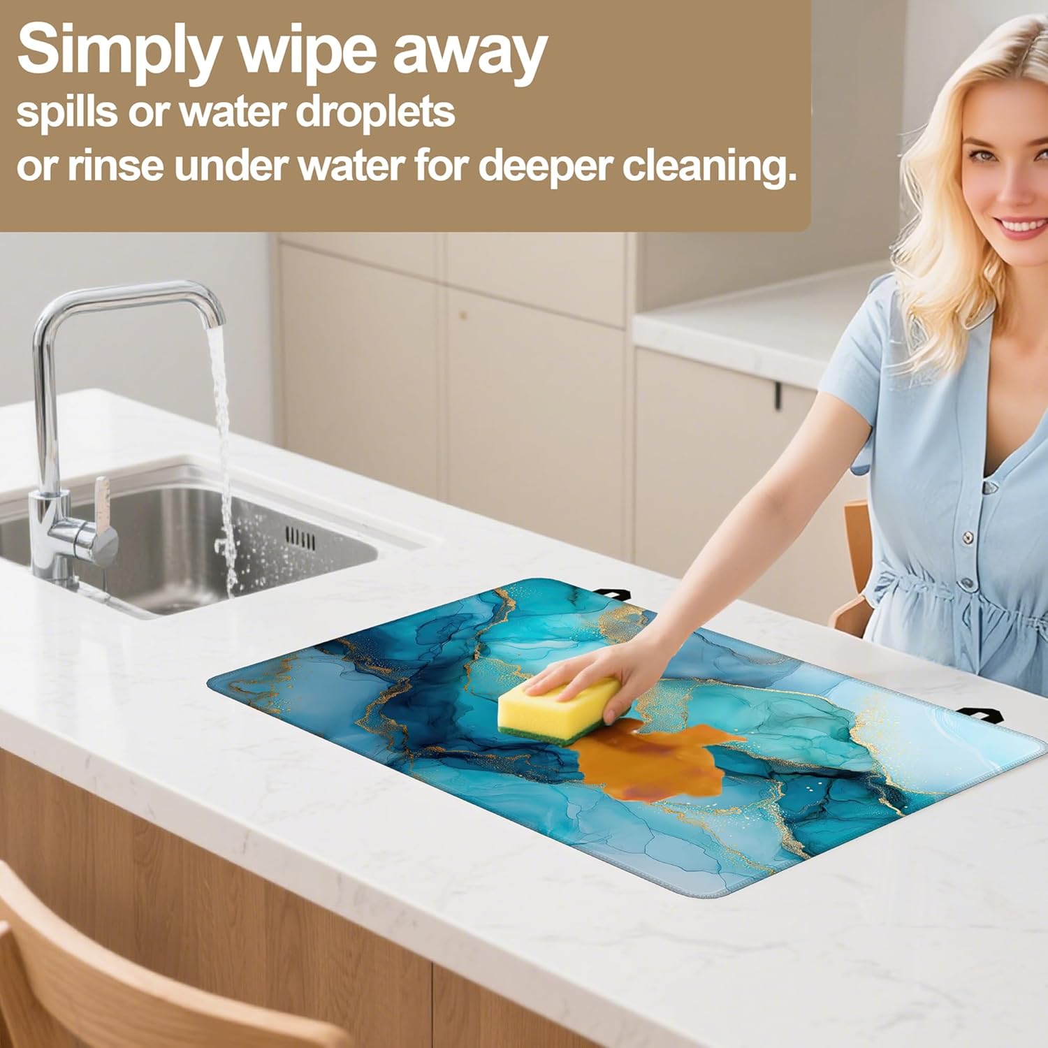 Stove Top Cover for Electric Stove Protector,Blue Gold Marble Heat Resistant Glass Top Stove Cover Protector Ceramic Countertop Decoration Pad for Kitchen Top Covers 28 "x 20 "