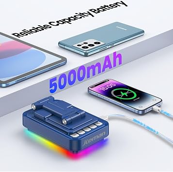 JTEMAN Gifts for Men Women Phone Stand Bluetooth Speaker with Light and Charging Function, 360 Rotating Phone Holder Cool Tech Mom Dad Gifts Husband Unique Birthday Gift Ideas - Blue