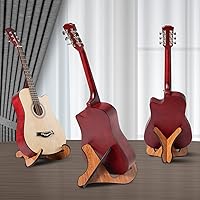 Vista 2 de Wooden Guitar Stand, Detachable Non-Slip Wood Guitar Stand Holder Floor for Acoustic Electric Classical Bass Guitars