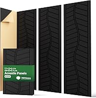 Vista 13 de Paquete de 18 paneles acústicos de pared absorbentes de sonido para estudios de grabación, tratamientos acústicos de línea de corte blanco