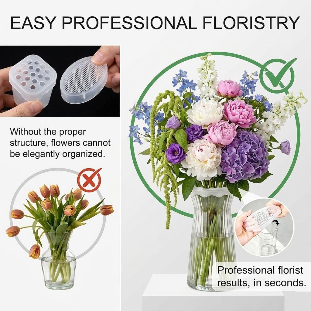 Silicone Blossom Grid Flower Arranger, Waterproof