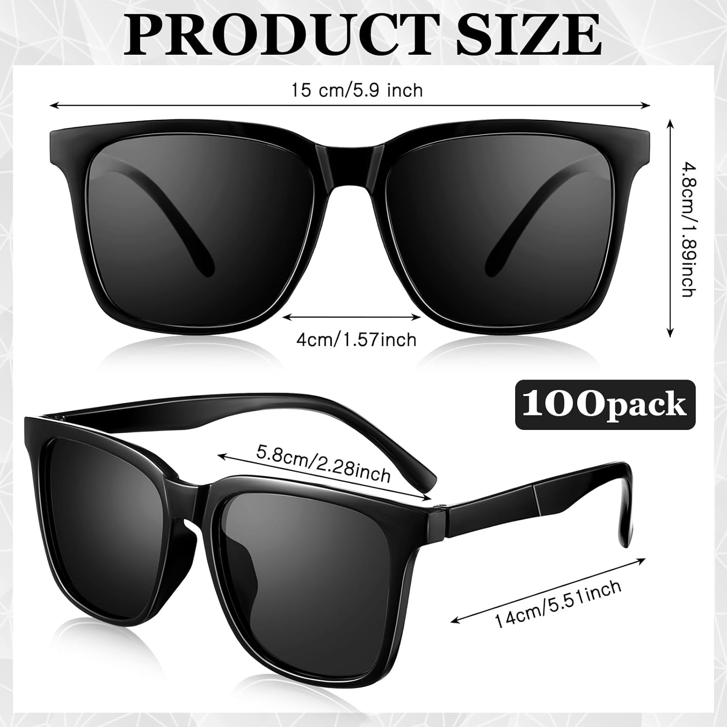 Umigy 100 Pcs Sunglasses Bulk Retro Vintage 70s 80s Party Classic Sunglasses for Men Women Summer Beach Pool Party