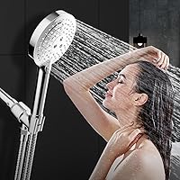 Vista 8 de Soporte de Cabezal de Ducha para Duchas de Mano, Montura de Brazo de Ducha Ajustable con Junta Esférica Giratoria, Soporte Premium de ABS, Conecta