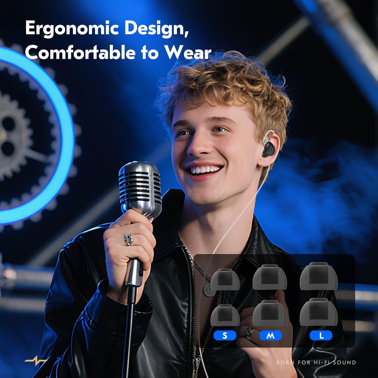 CCZ CZ10 Wired Gaming Earbuds, 4BA+1DD Hybrid Drivers in Ear Monitors, High Resolution IEMs for Gaming, Full-Metal Wired Earphones, Noise Isolating in Ears for Singers Musicians (Black, with Mic)