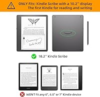 Vista 2 de WALNEW Funda para Kindle Scribe de 10.2 pulgadas (lanzado en 2022), funda inteligente de piel sintética con soporte para bolígrafo y encendido
