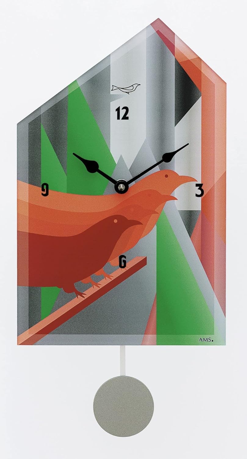 AMS Modern Quartz Cuckoo Clock with Cuckoo Call