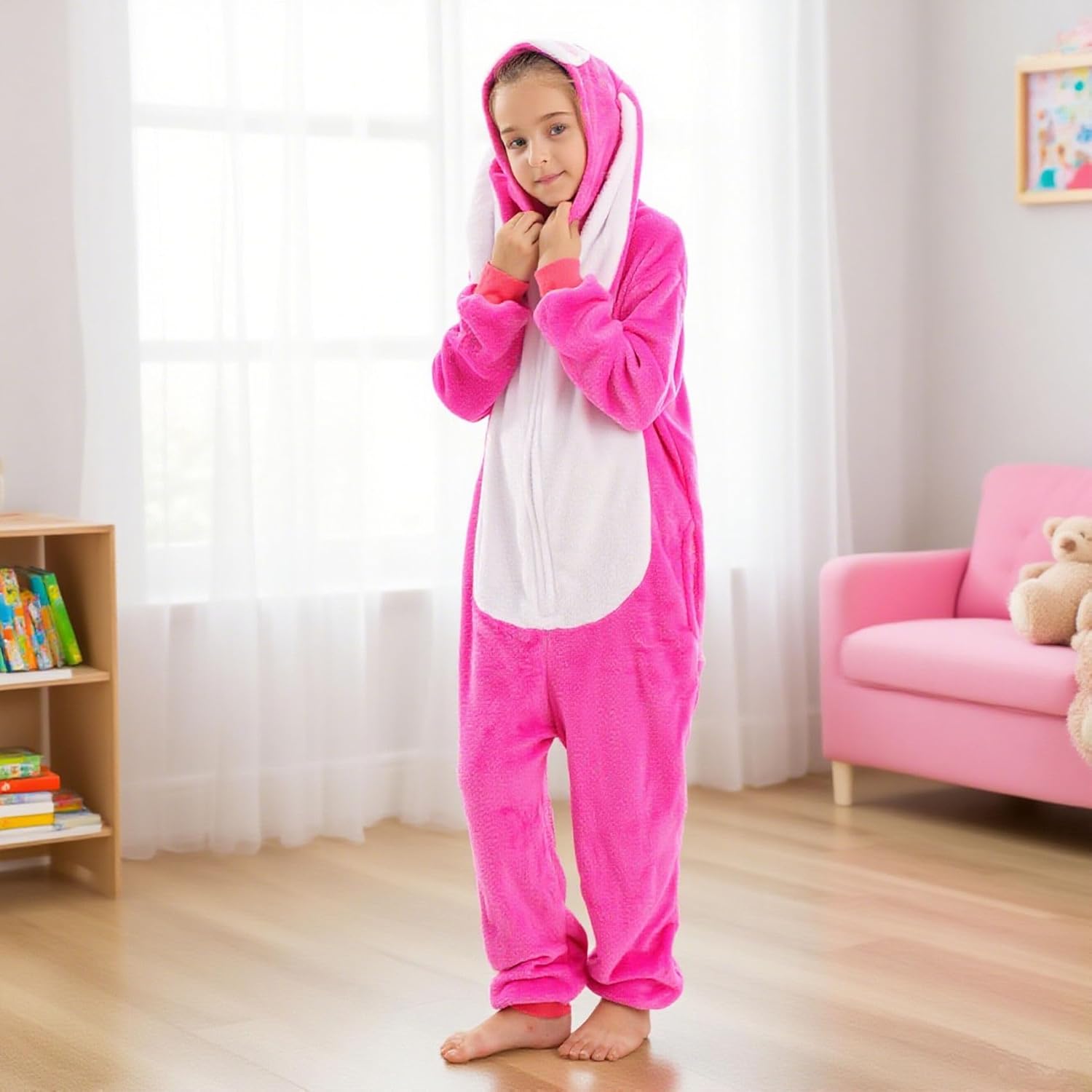 WAFUNNE Animal Onesie Costume Rabbit for Kids Child Boys Girls Womens Mens Cosplay Halloween Easter Bunny