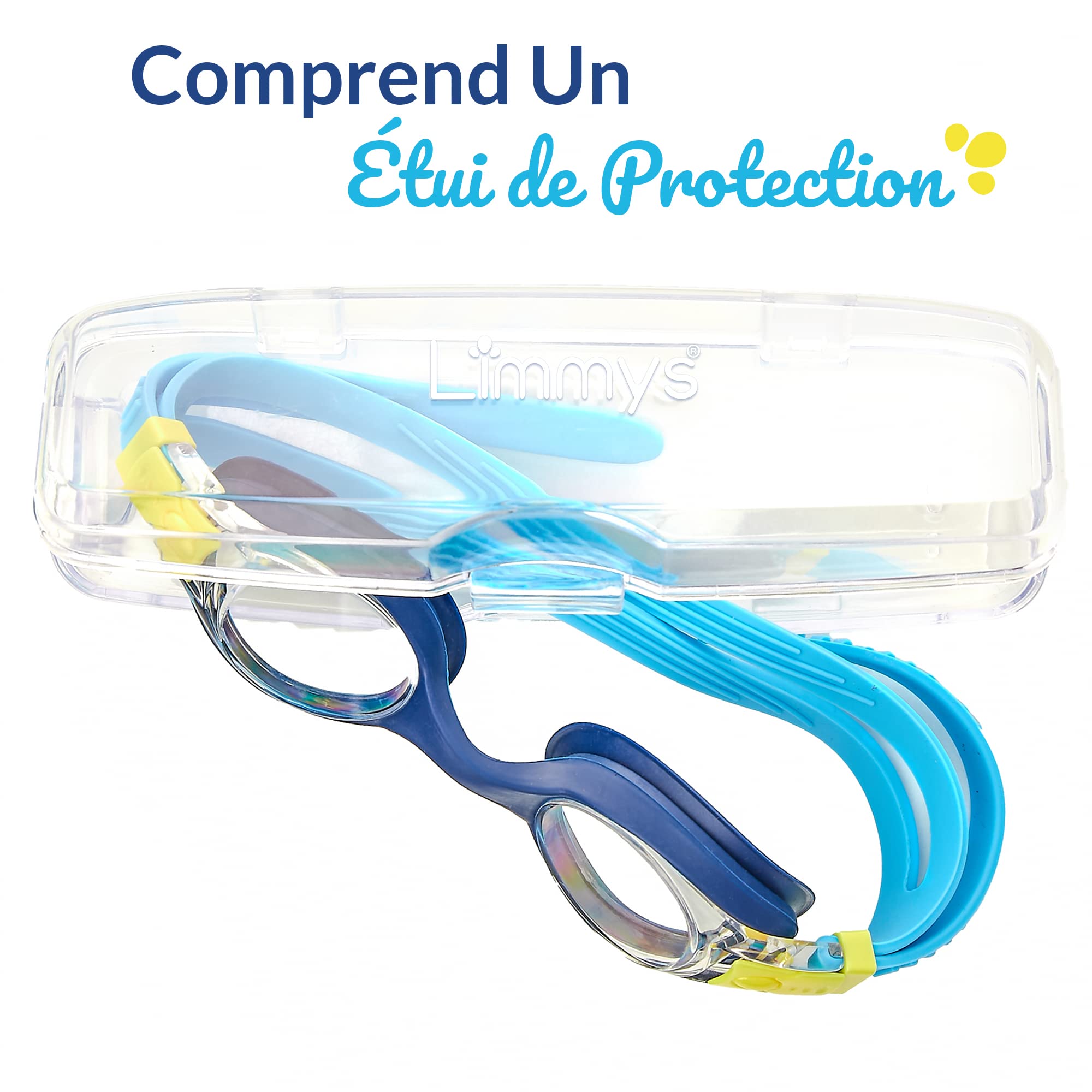 Limmys Lunettes de Natation Enfant 3-12 Ans Anti-Buée UV400 Protection Étanches