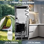 SMETA RV Propane Refrigerator with Freezer, Large Gas Propane Fridge RV Refrigerator Absorption Camping Dual Powered Electric 110V, 6.1 Cu.ft 2 Way Refrigerator for Garage Off Grid Living, White