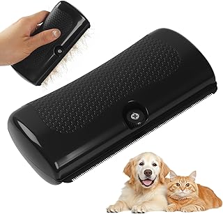 Fellwunder Bürste Hund, Pet Hair Removal Brush, Fur Wonder Brush Dog, Hundebürste, Tierhaarentferner Handschuh, Katzenbürste, Deshedding für Hunde und Katzen,Schwarz product image