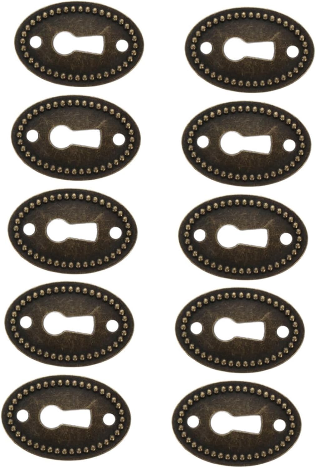 50pcs Oval Zinc Alloy Keyhole Cover Plates Vintage Decorative Escutcheon for Drawer Cabinet Hardware Restoration Furniture Accessories