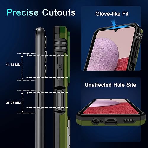 Miniatura 5 de DEERLAMN Funda para Samsung Galaxy A14 5G con Cubierta Deslizante para Cámara + Protector de Pantalla (2 Paquetes), Soporte de Anillo Giratorio de