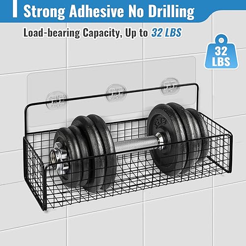 Miniatura 3 de Paquete de 15 ganchos adhesivos de repuesto para estante de ducha, ganchos adhesivos fuertes para estantes de almacenamiento de baño y estantes de