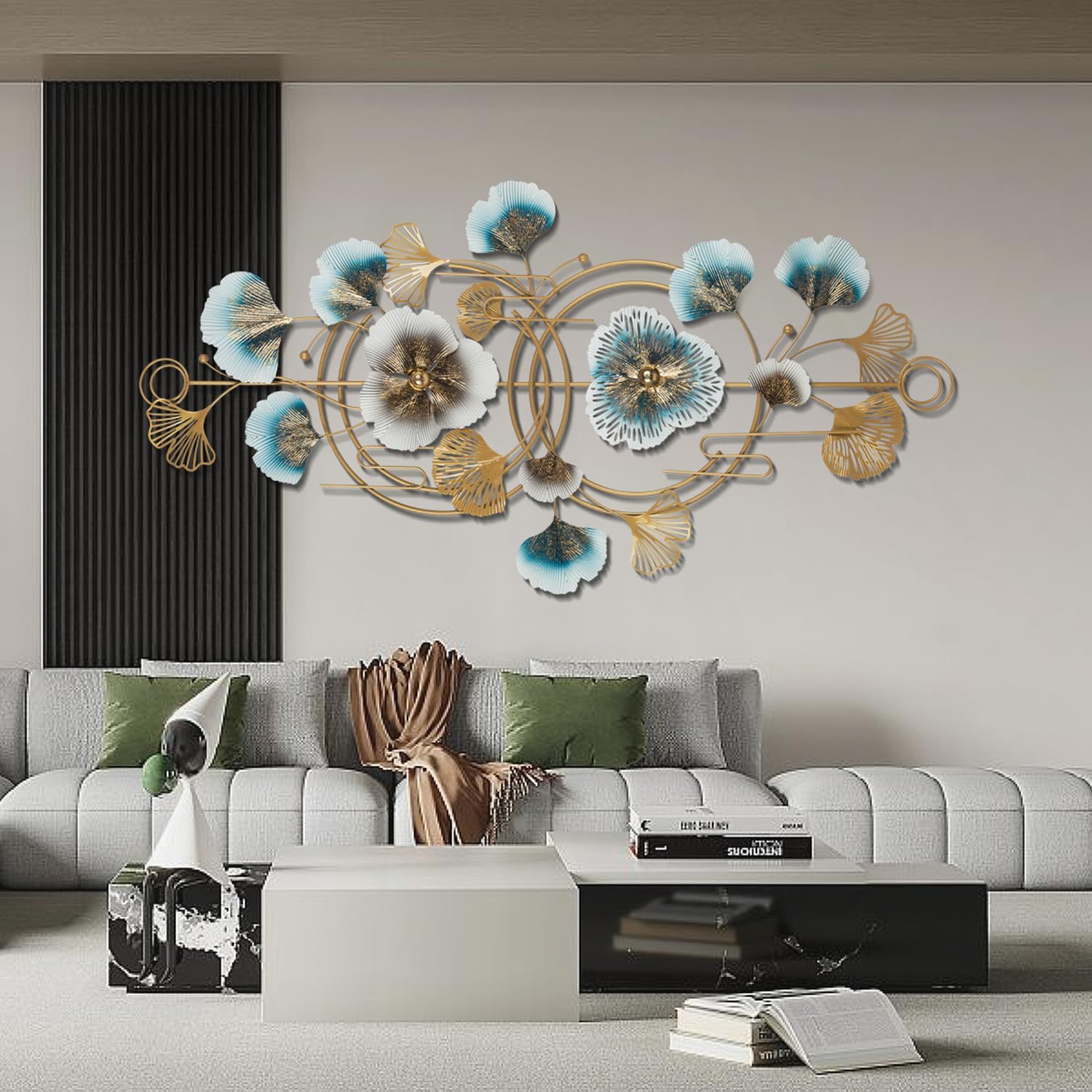 PAREKS 3D Metal Wall Art Large Metal Wall Art Sculptures for Living Room Handcrafted