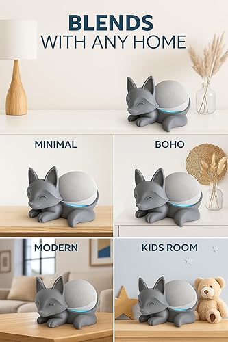 Miniatura 5 de Sleeping Fox Stand – 3D Printed Echo Dot Stand & Alexa Stand, Decorative Smart Speaker Alexa Holder in Eco-Friendly PLA, Anti-Slip Base, Compatible