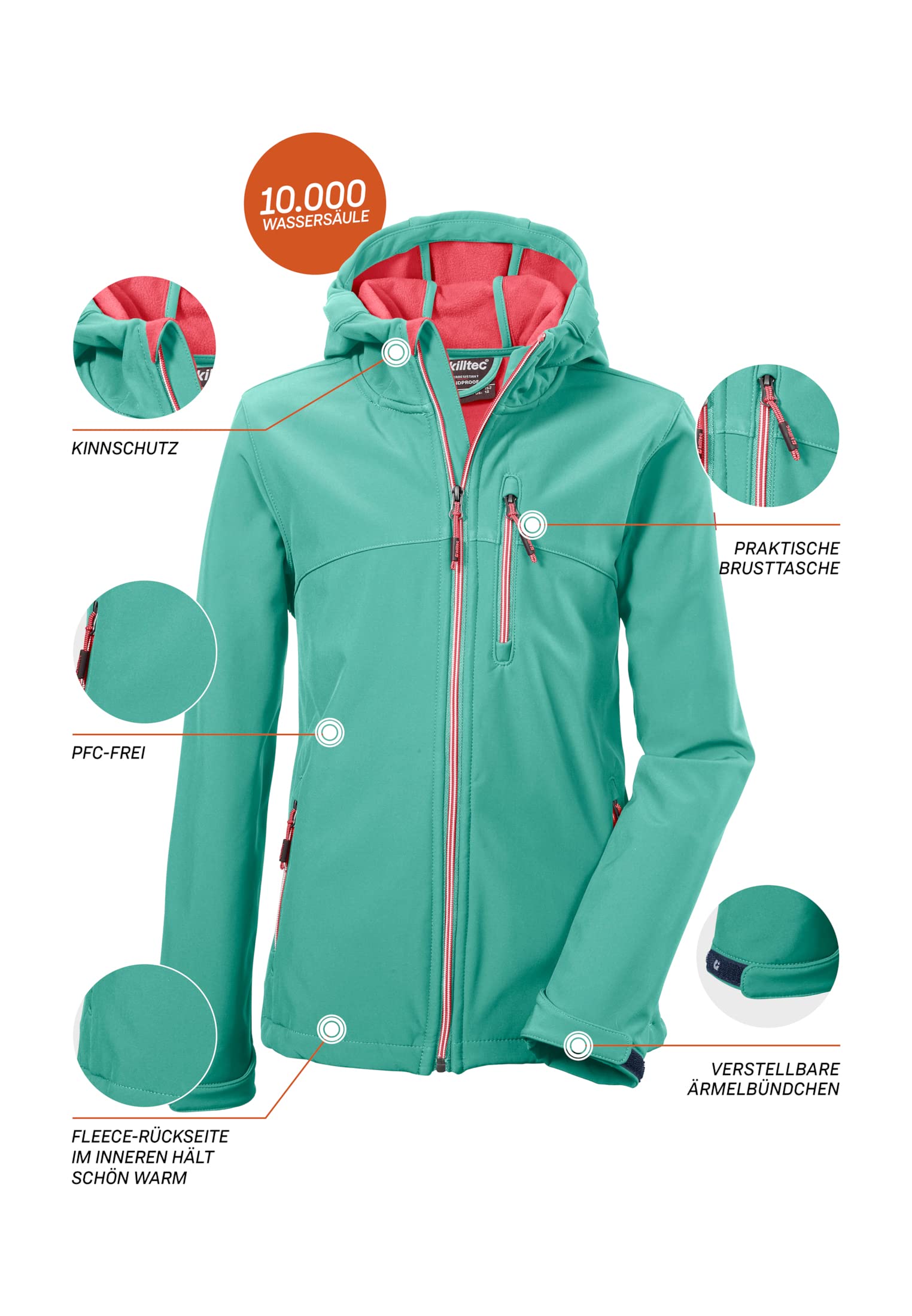 Killtec Girls Jacke Softshell/Veste de Plein air avec Capuche Fille