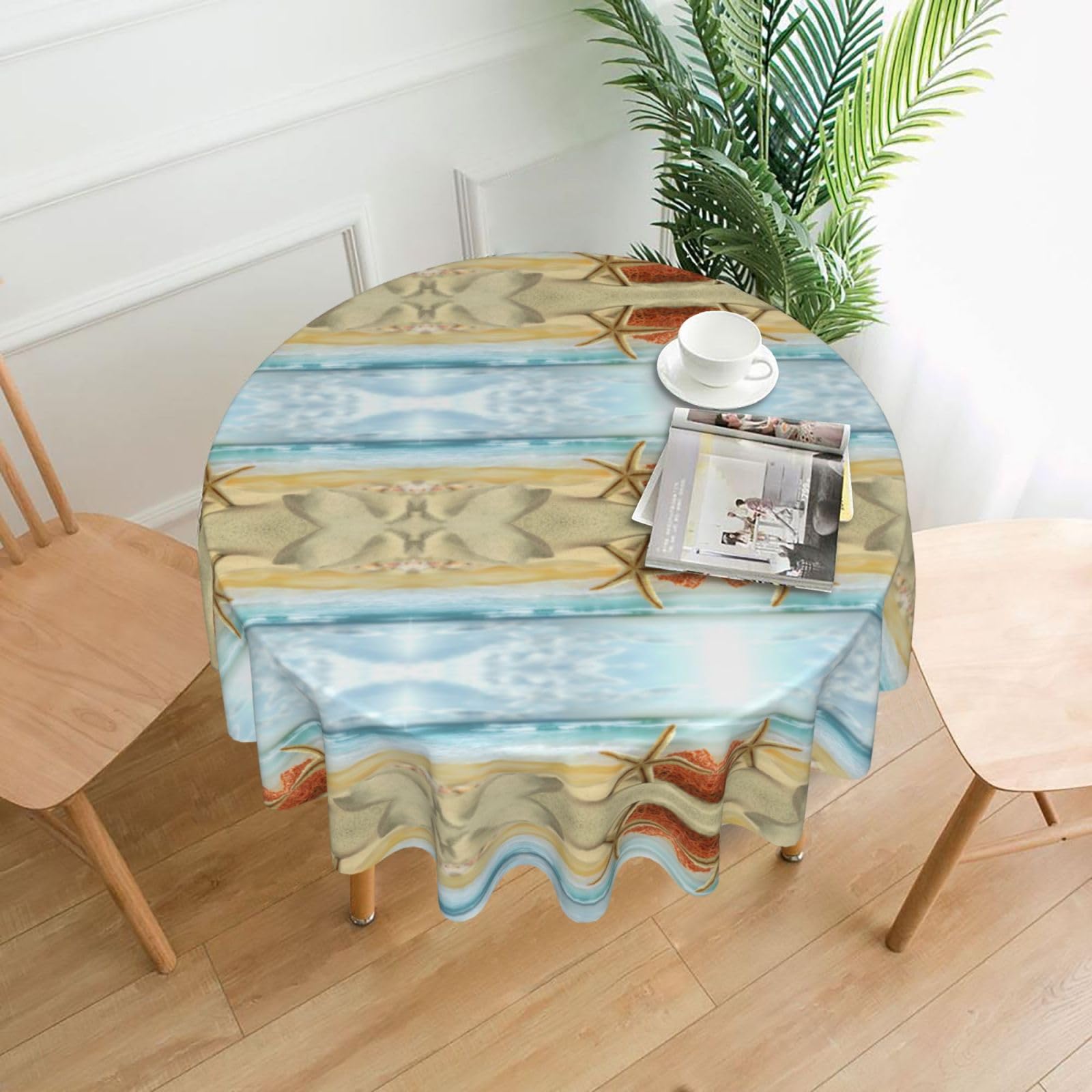 Nappe ronde pique-nique plein air et repas d été nappe de table plage 152,4 cm pour terrasse
