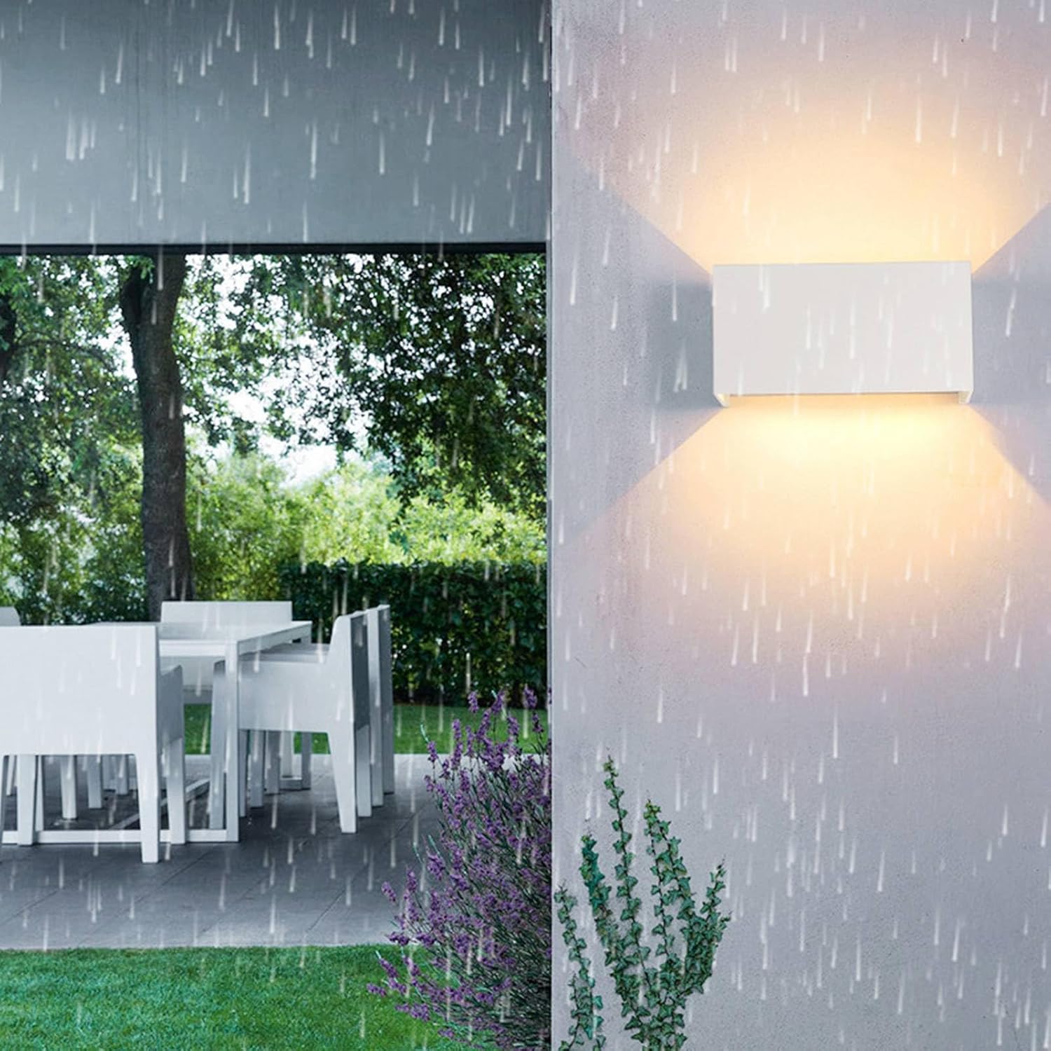 Garosa LED Up Down Wall Light Outdoor Wall Light IP65 Waterproof 24W Modern Porch Light Minimalist Wall Sconce Exterior Light for Porch Bedroom Living Room Hallway