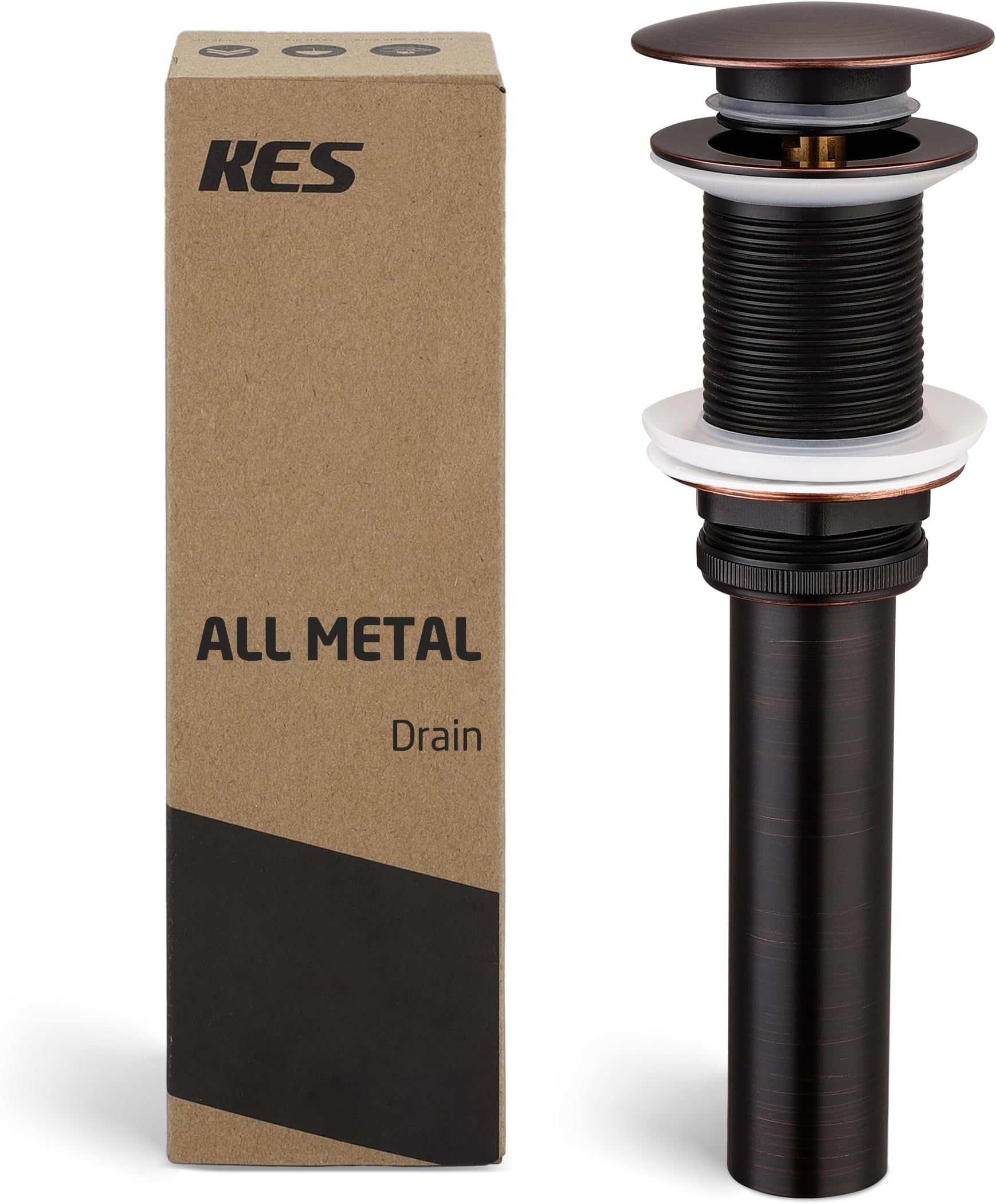 KES S2008D-7 Bathroom Faucet Vessel Vanity Sink Pop Up Drain Stopper without Overflow, Oil Rubbed Bronze