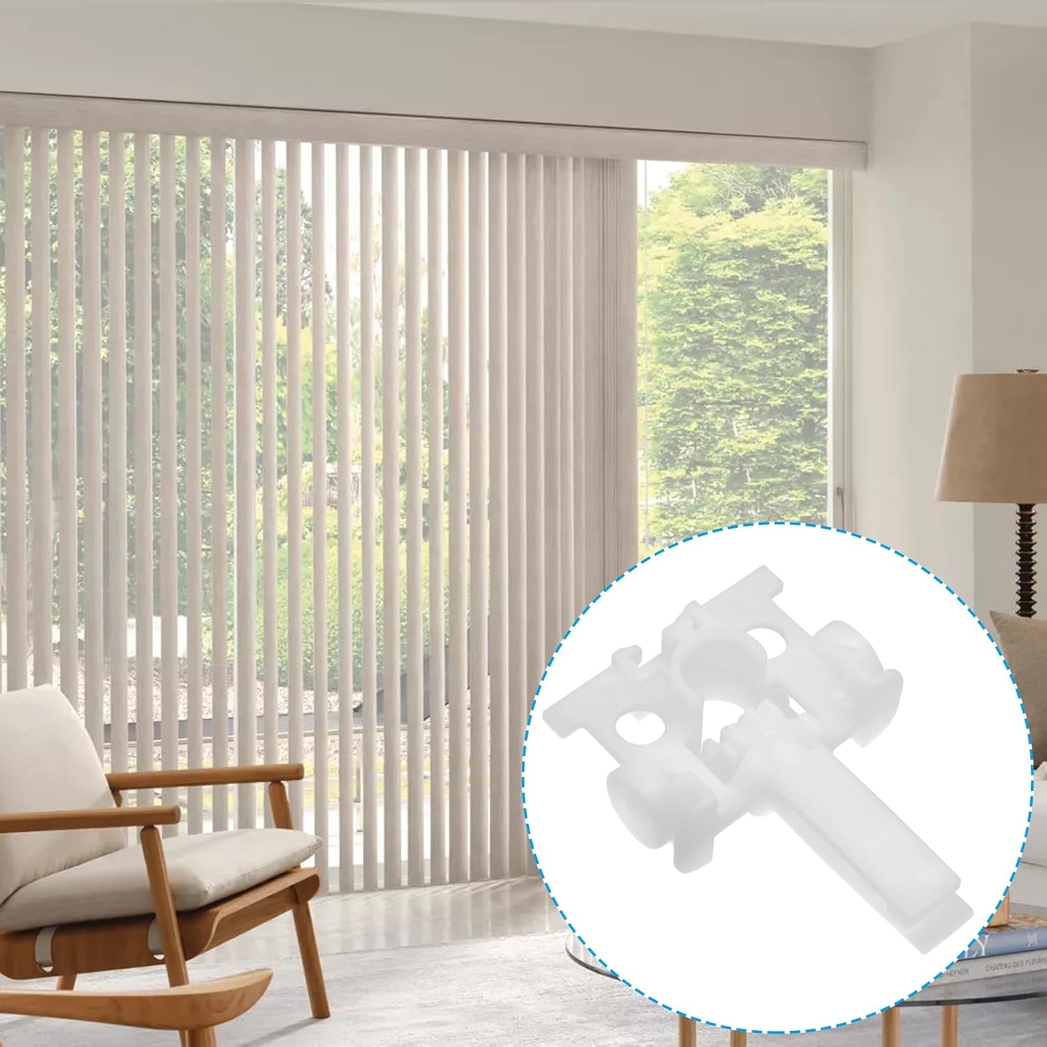 12 Pcs Vertical Blind Repair Kit, Window Vertical Blind Repair Carrier with Stem and Gear for Headrail Curtain Accessories