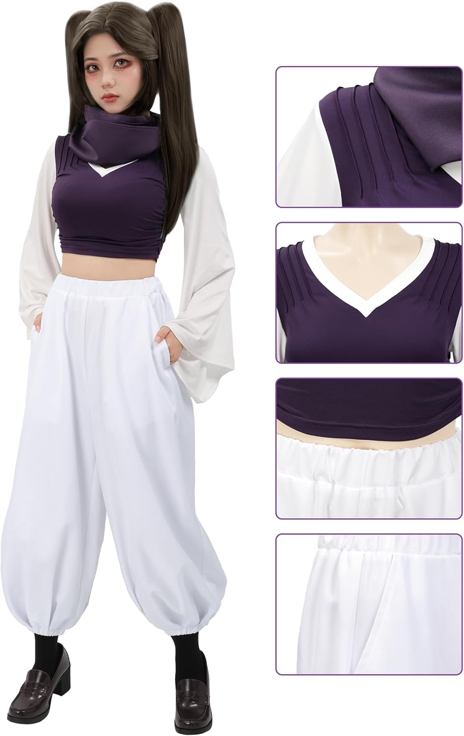 C-ZOFEK Women's Anime Cosplay Costume US Size Kimono Outfit Pants with Scarf Female Version