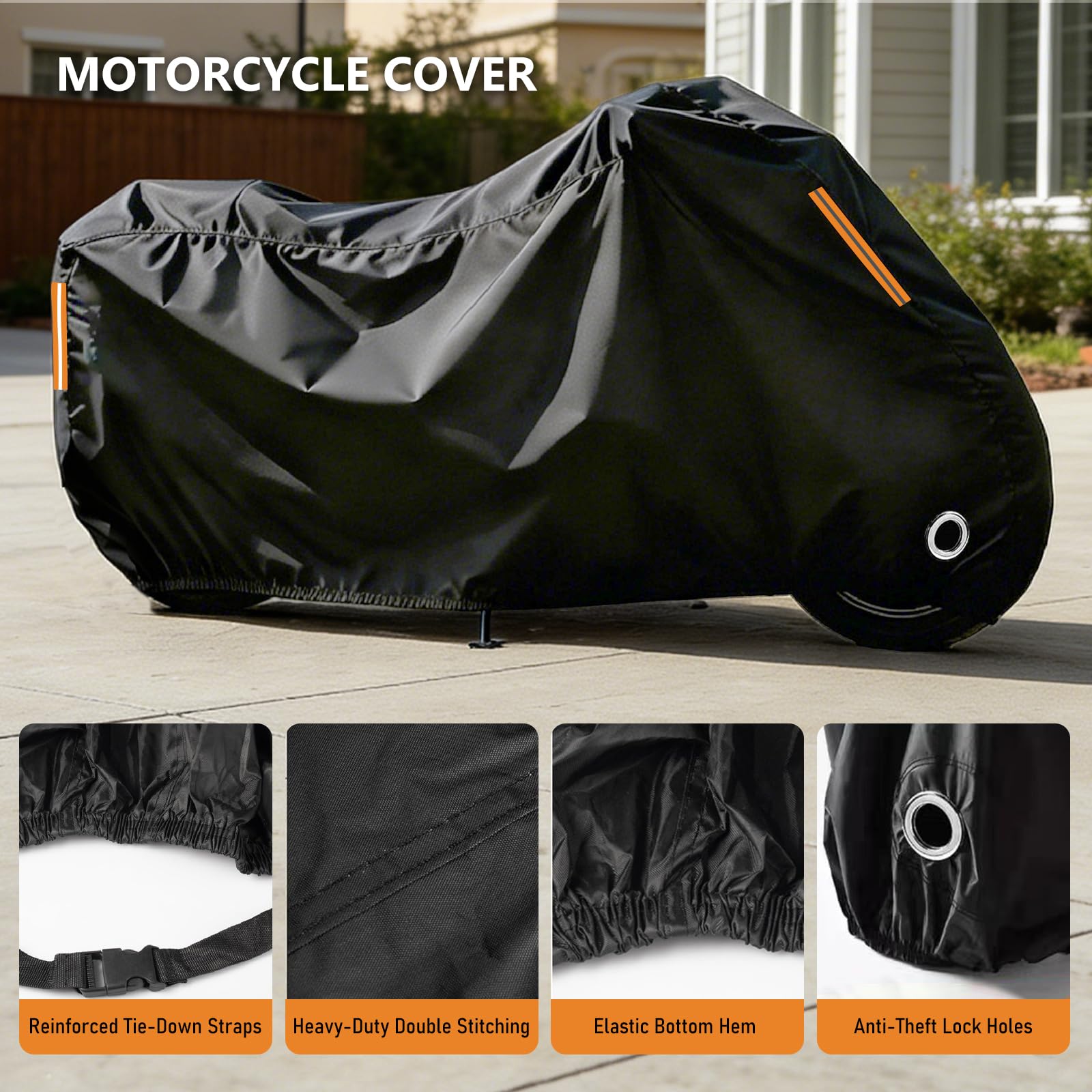 Telo Moto Esterno per Voge Sfida SR3,Copertura per Moto Personalizzata,Antipolvere, Antipioggia, Antivento con Strisce Riflettenti Fori di Bloccaggio