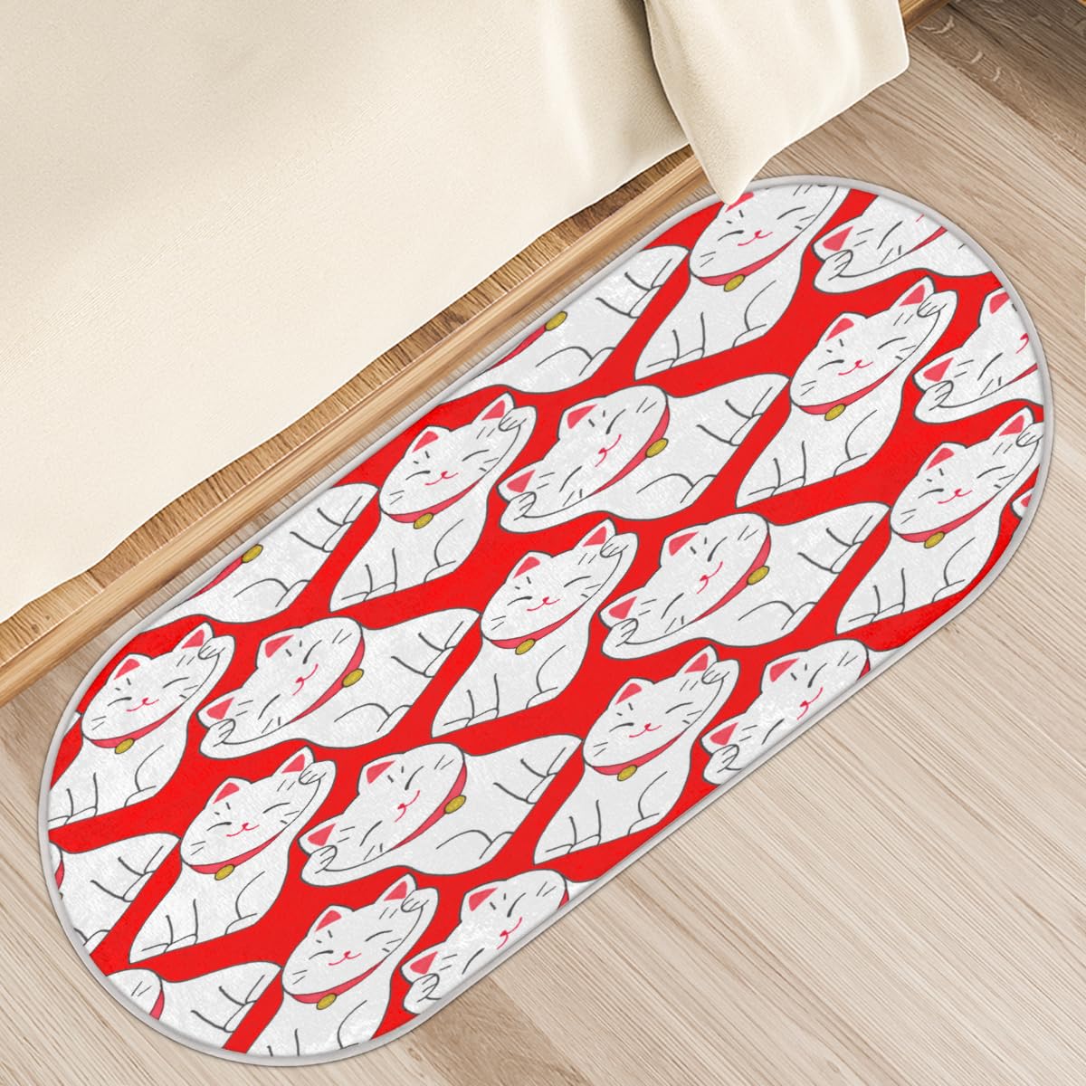 Tapis antidérapant TropicalLife Lucky Cat, solution contre le sol froid et les glissades