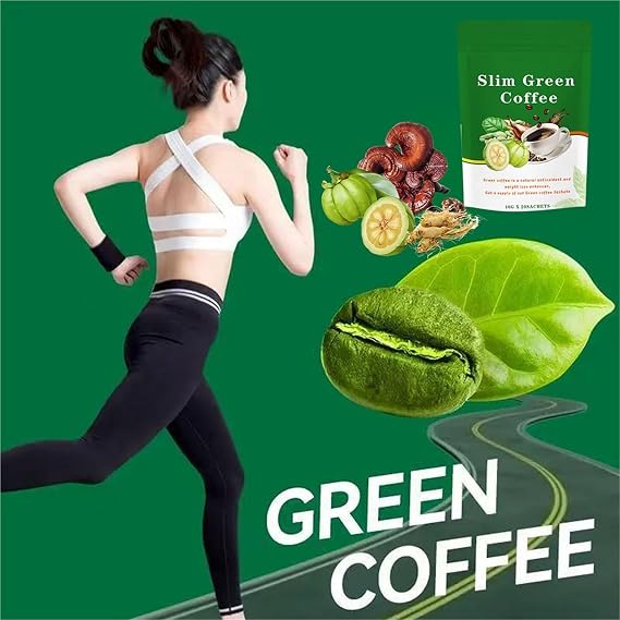 Green Slimming Instant Coffee - Fat Burning Weight Management Beverage, Natural Formula, Easy To Prepare(1PCS)